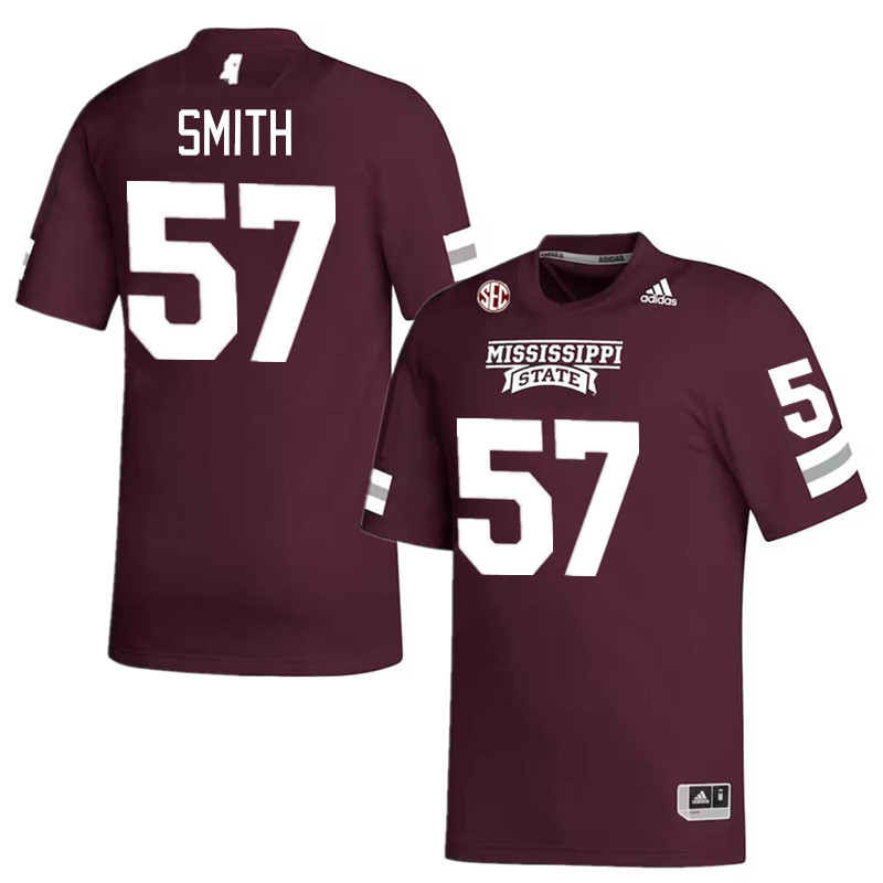 Men #57 Cole Smith Mississippi State Bulldogs 2023 College Football Jerseys Stitched-Maroon